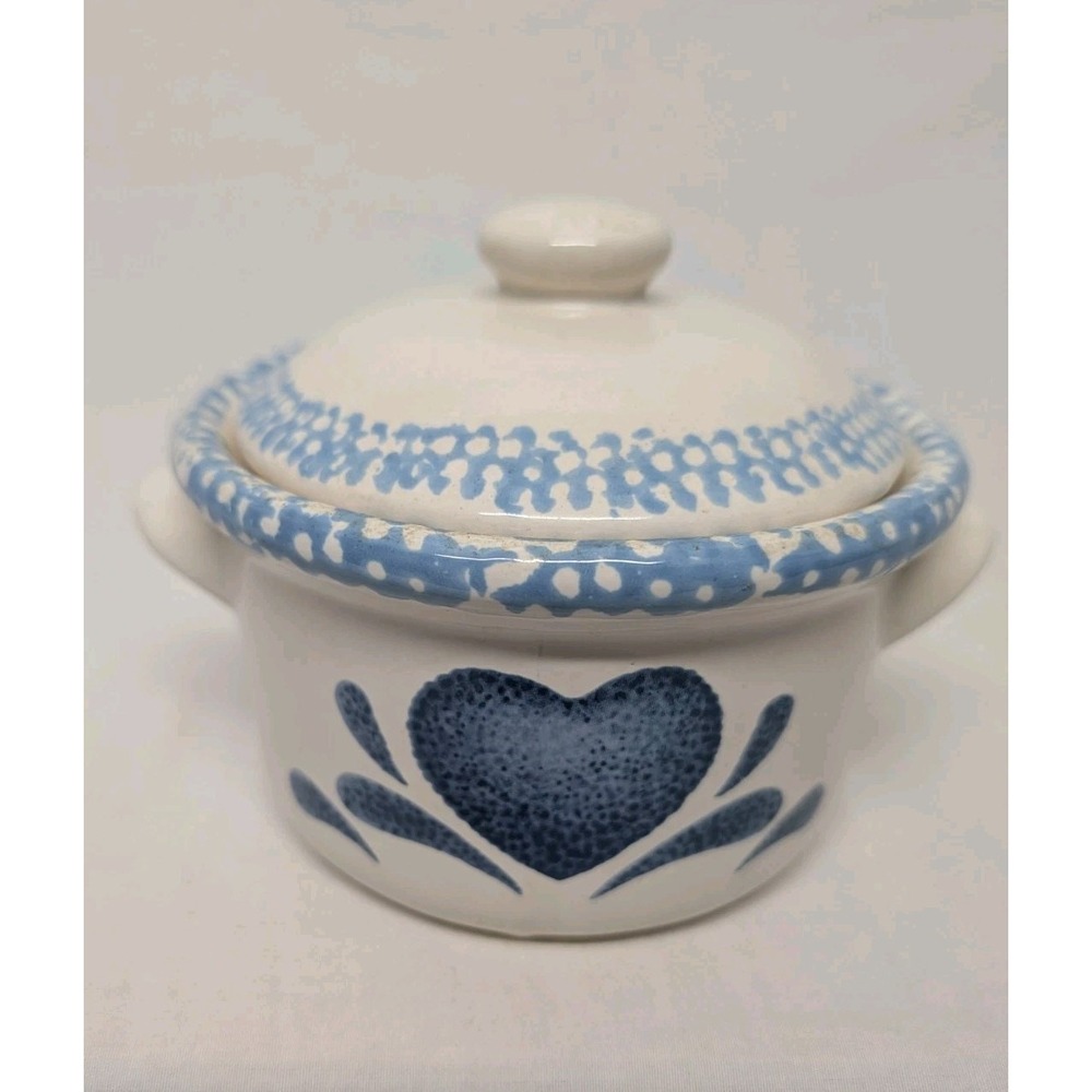 Corelle Blue Hearts Mini casserole dish with lid Vintage